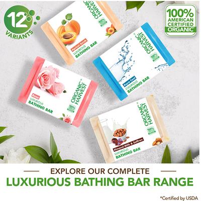 Organic Harvest Luxurious Bathing Bar - Mint, Mint Soap Bar for Gentle Cleansing, Mint Soap Bar 125 gm - Soaps