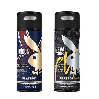Playboy London + New York Deo New Combo Set - Pack of 2 Mens 300 ml - Men Deodorants/Roll-Ons