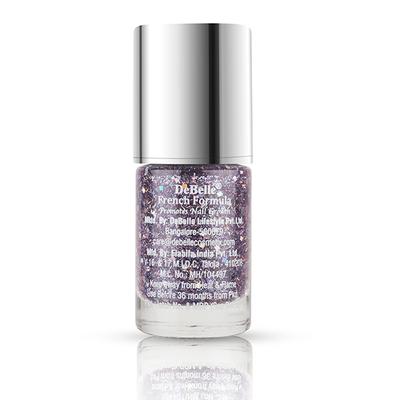 DeBelle Gel Nail Lacquer Tatiana Tassles (Clear Light Purple with Chunky Glitter) 6 ml - Nail Polish