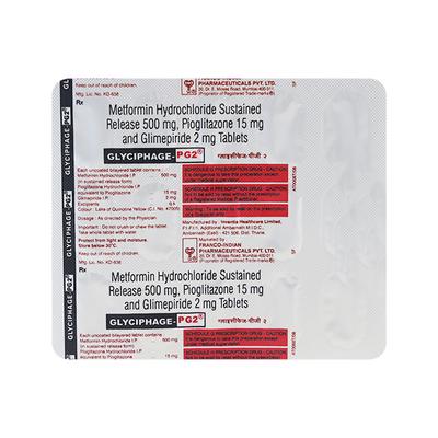 GLYCIPHAGE PG 2mg Tablet 15's - Diabetes-Ant