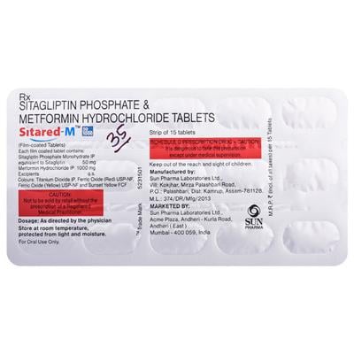 SITARED M 50/1000 Tablet 15's - Diabetes-Ant