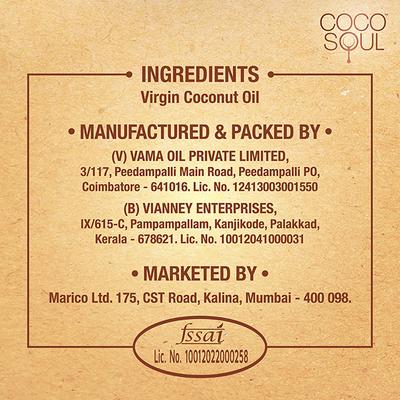 Coco Soul Cold Pressed Natural Virgin Coconut Oil, from the makers of Parachute 1250ml - Hair Oils
