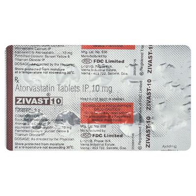 Zivast 10mg Tablet 10'S - High Cholesterol-Dys