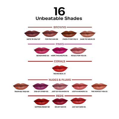 Faces Canada Comfy Matte Liquid Lipstick - No Big Deal 12 , 3 ml 10HR Stay No Dryness - Lip Stains & Tints