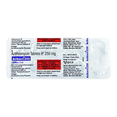 AZIBACT 250mg Tablet 10's - Bacterial Infections-Mac
