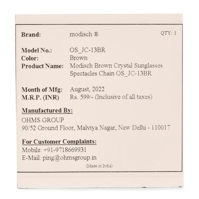 Modisch Brown Crystal Sunglasses Chain (JC-13Br) 1's - Wearables Sunglasses