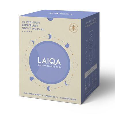 LAIQA Premium Cosyfluff Night Pads (XL) 10's - Sanitary Napkins
