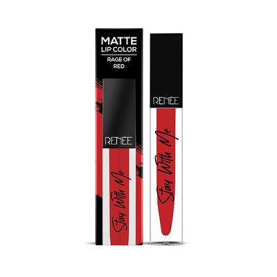RENEE Stay With Me Matte Lip Color - Rage Of Red 5 ml - Liquid Lipsticks