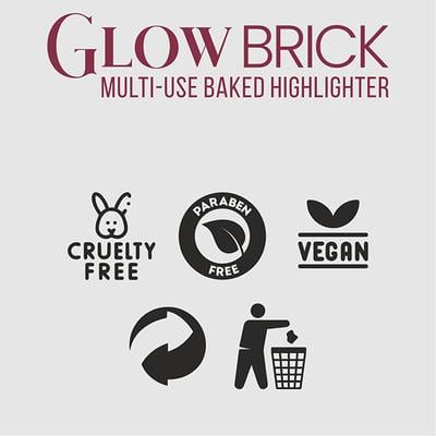 Half N Half Glow Brick Multi-Use Baked Highlighter with 5 Highlighting Shades, Golden Oak 06 7.5 g - Highlighters & Illuminators