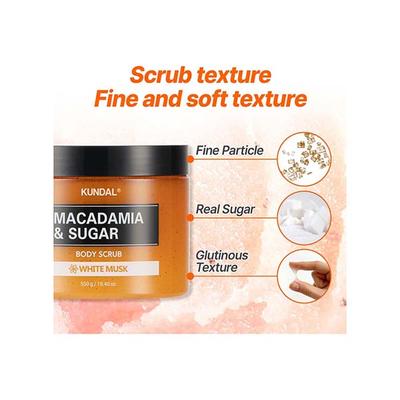 Kundal Macadamia and Sugar Body Scrub Cherry Blossom 550 gm - Shower Gels & Body Wash
