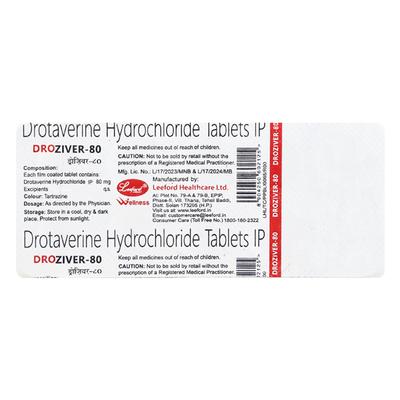 Droziver 80mg Tablet 10'S - Muscle Cramps/Spasticity-Ant