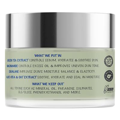 The Moms Co. Natural Green Tea Night Gel with Aloe Vera and Niacinamide Restores and Hydrates Overnight 50gm - Scrubs & Exfoliants