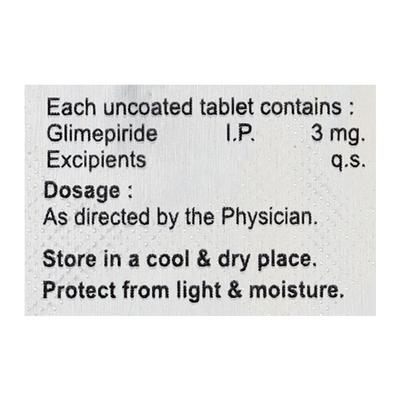 GLIMED 3mg Tablet 10's - Diabetes-Ant