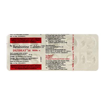 DIZIBEAT 16 Tablet 10's - Vertigo-Ant