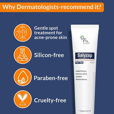 Fixderma Salyzap Lotion For Acne Night Time 20 ml - Face Sunscreen