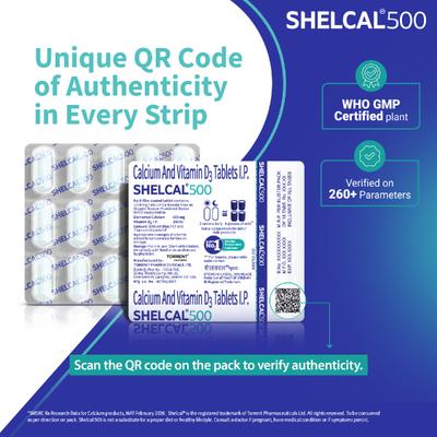 Shelcal-500 Tablet 15's - Calcium And Minerals