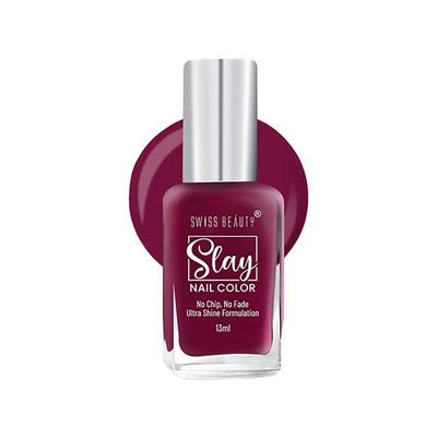Swiss Beauty Slay Nail Color, Shade - Mulberry Maroon 13 gm - Nail Polish