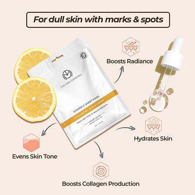 The Man Company Vitamin C Sheet Mask - Aloe Vera Lemon 25 ml - Sheet Masks