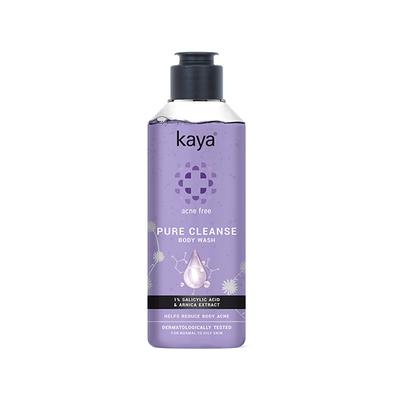 Kaya Pure Cleanse Body Wash - 1% Salicylic Acid & Arnica Extract, For Exfoliation, Unclog Pores, Reduces Redness & Irritation 250 ml - Shower Gels & Body Wash