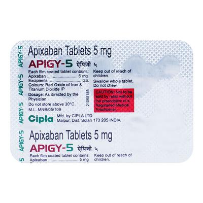 APIGY 5 Tablet 10's - Blood Clot-Ant
