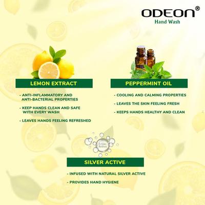 Odeon Hand Wash Lemon & Mint Natural Active 250 ml - Hand Wash & Soaps