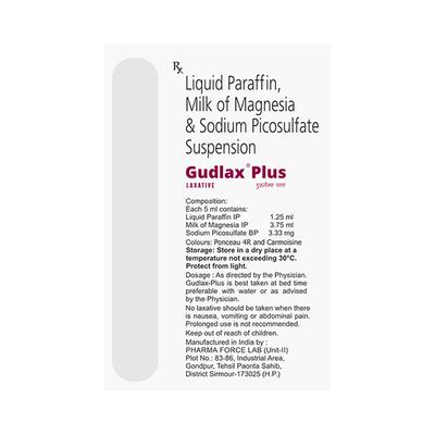 Gudlax Plus Sugar Free Peppermint Flavour Suspension 110ml - Constipation-Lax