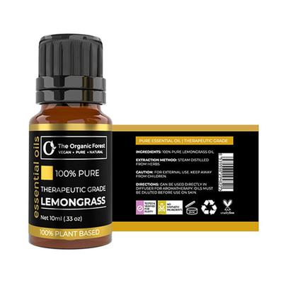 Organic Forest 100% VEGAN Lemongrass Essential Oil 10 ml - Essential Oils