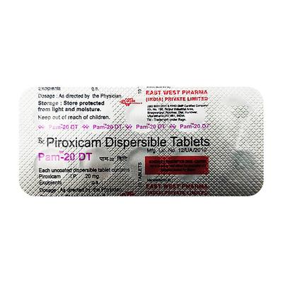 PAM DT 20mg Tablet 10'S - Pain relief-Nsa