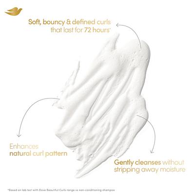 Dove Beautiful Curls Sulphate Free Hydrating Shampoo, No Parabens & Dyes, for Smooth Bouncy Shiny Curls Hair 380ml - Shampoos