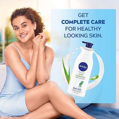 Nivea Body Lotion Aloe Hydration 5 In 1 Complete Care With Deep Moisture Serum All Skin Types 400 ml - Lotions & Creams