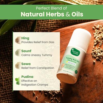 Mother Sparsh Ayurvedic Tummy Roll-On Liquid - Hing & Saunf Oil 40 ml - Creams, Lotions & Oils