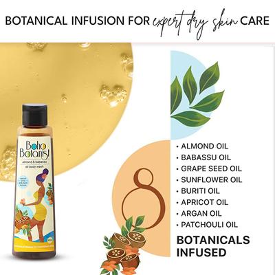 Boho Botanist Oil Body Wash with Almond & Babassu, specially for Dry Skin All Skin Types 200 ml - Shower Gels & Body Wash