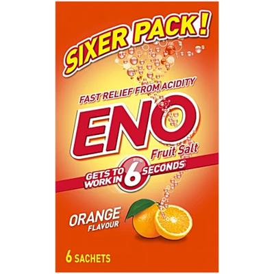 Eno Fruit Salt Powder - Orange Flavour (Pack of 6 x 5 gm) 1 s - Acidity
