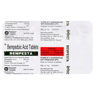 BEMPESTA 180mg Tablet 10's - High Cholesterol-Dys