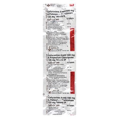 Cetil CV 500mg Tablet 10'S - Bacterial Infections-Cep