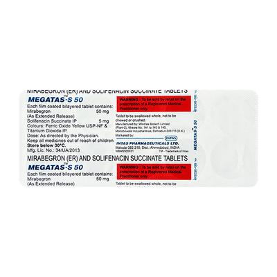 MEGATAS S 50 Tablet 10's - Bladder And Prostate Disorders-Dru