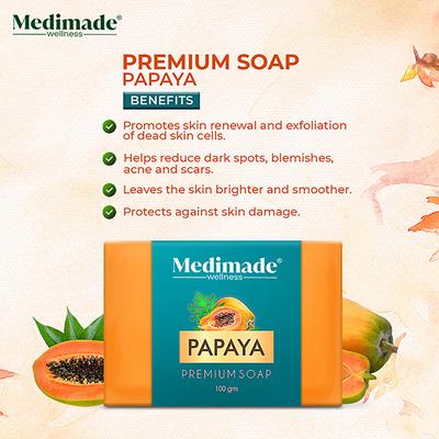 Medimade Papaya Premium Soap 100 gm - Soaps