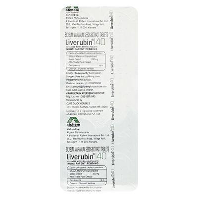 Liverubin 140mg Tablet 10'S - Cholelithiasis/Gall Stones