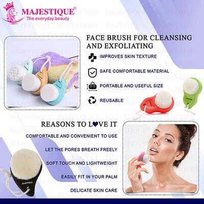 Majestique Face Brush for Cleansing and Exfoliating for Gentle Cleaning - Multicolor 1's - Massagers