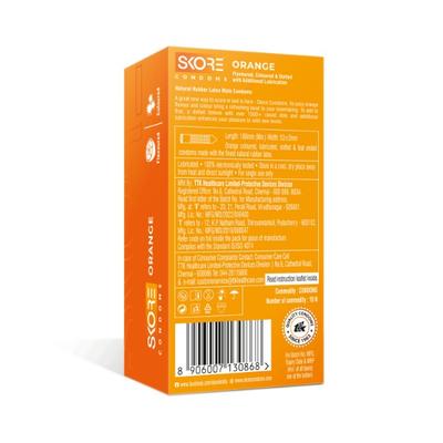 Skore 1500+ Raised Dots Condoms - Orange 10's - Plain/Flavoured Condoms