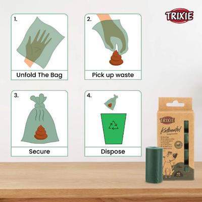 Trixie Dog Dirt Bags Biodegradable Brown (Pack of 4 x 10) - Pet Healthcare
