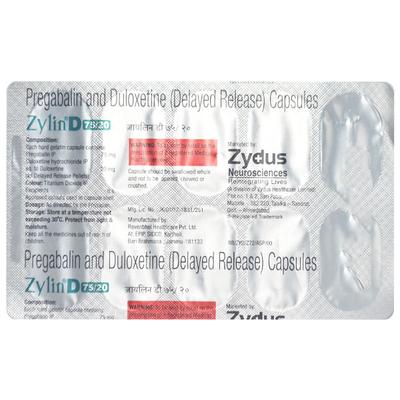 ZYLIN D 75/20 Capsule 10's - Neuropathic Pain-Dru