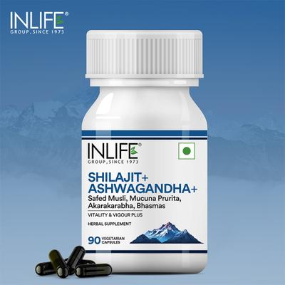 Inlife Shilajit+ Ashwagandha+ Vegetarian Capsules 90's - Other Supplements