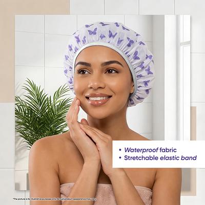 Vega Premium Shower Cap For Women, Waterproof Reusable Bath Cap, Set Of 2 (Sc-02) - Shower Cap
