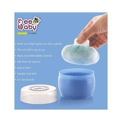 Beebaby Premium Powder Puff with Container for Baby 0M + (Blue) 1's - Baby Powder