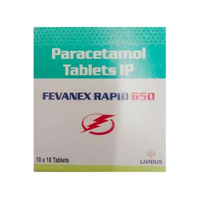 FEVANEX RAPID 650 Tablet 10's - Fever-Ana