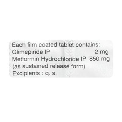 Glycomet GP 2/850mg Tablet 10'S - Diabetes-Ant