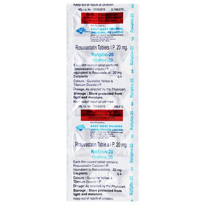 Roliptin 20mg Tablet 10'S - High Cholesterol-Dys