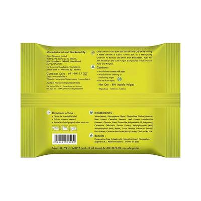 Clea Cleansing & Makeup Remover Wet Wipes (Lemon & Tulsi) (8's Wipes/Pack) 1's - Make Up Removers