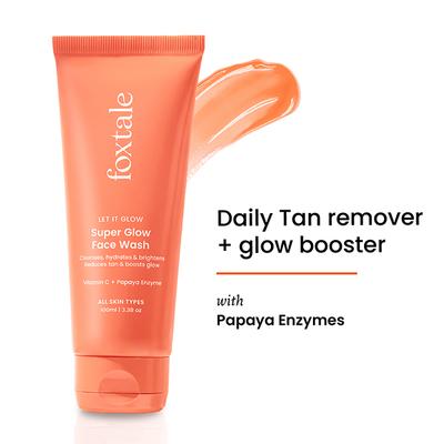 Foxtale Super Glow Face Wash, Reduces Tan, Boosts Glow 100 ml - Face Wash & Cleansers